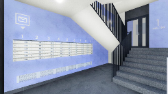 Проект ЖК Надёжный - Оформление пространства с почтовыми ящиками