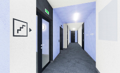 Проект ЖК Надёжный - Общий холл с указателями размещения квартир на этаже